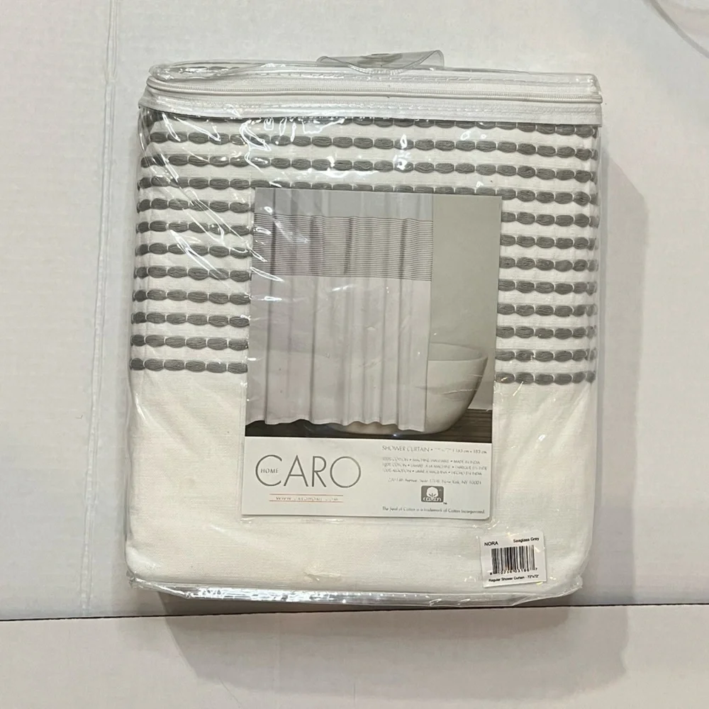 Caro Home Embroidered Shower Curtain